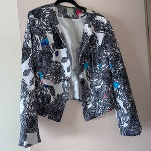 Nordstrom Halogen Floral Print Crop Blazer